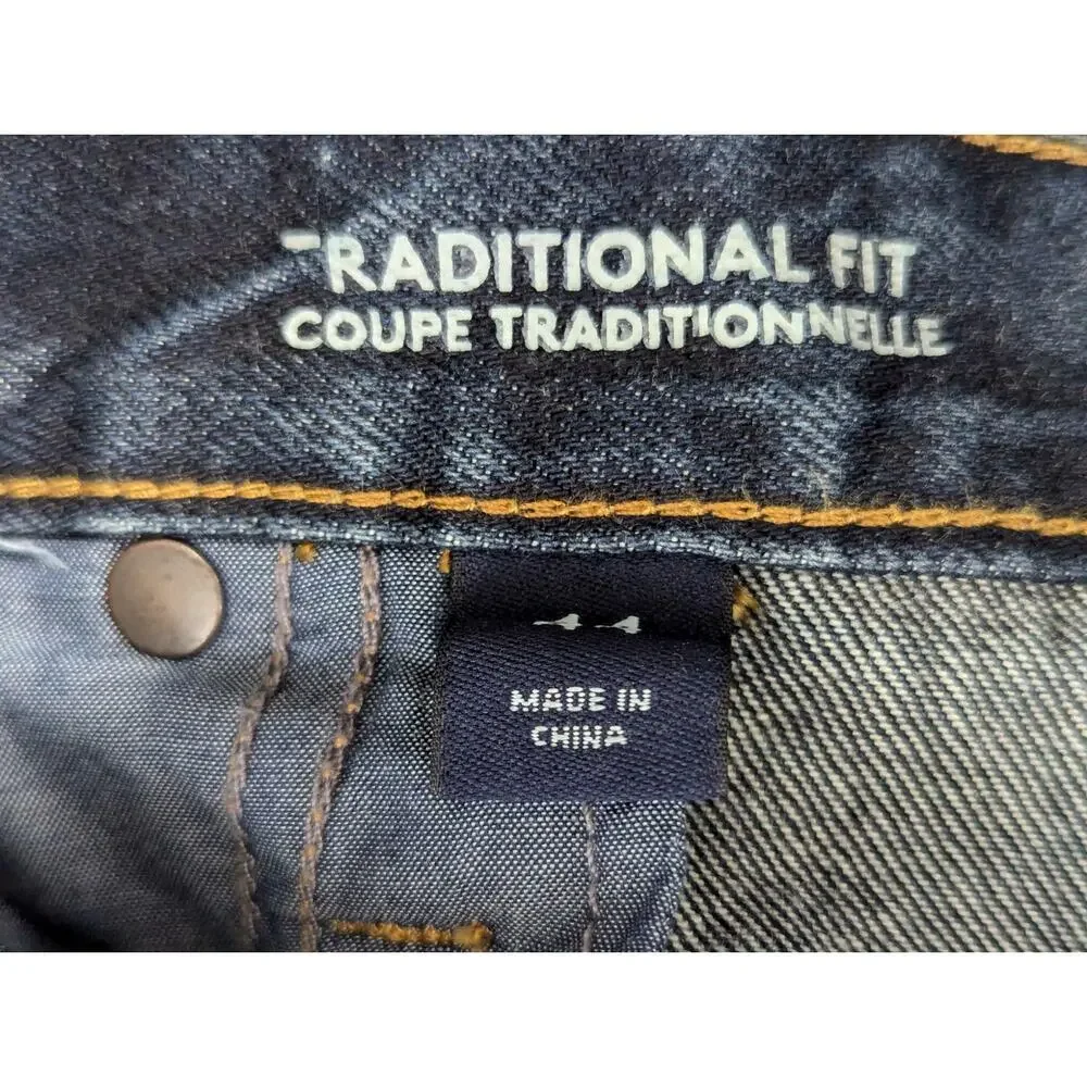 LANDS' END! CLASSIC FIT STRAIGHT LEG 5 POCKET BLUE DENIM MENS JEANS PANTS! SZ 44 - Picture 10 of 13